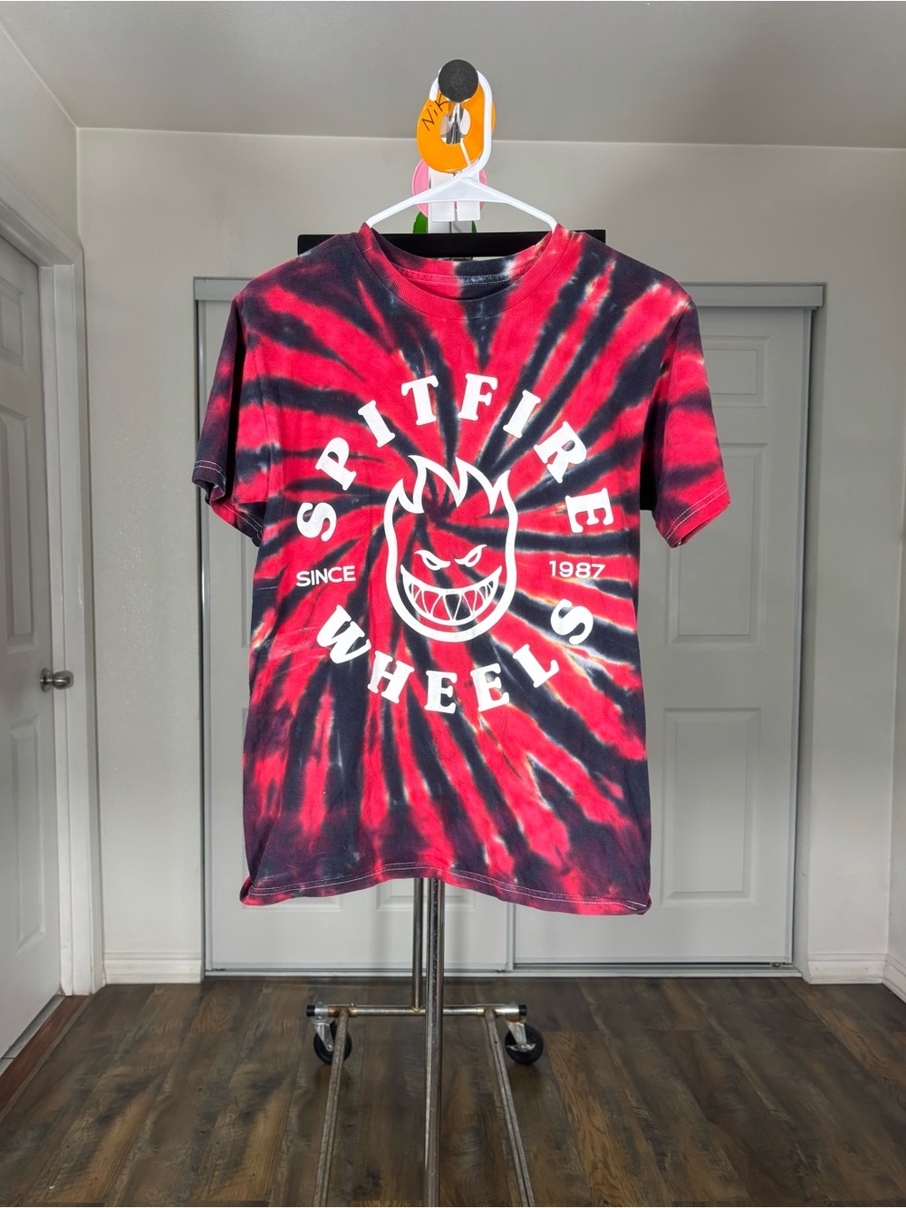 Spitfire Red & Black Tie-Dye Logo Tee